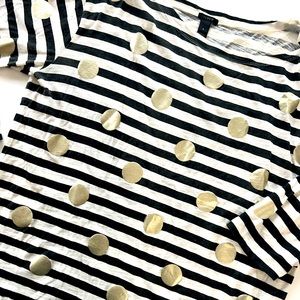 J. Crew Stripes & Polka Dot Top